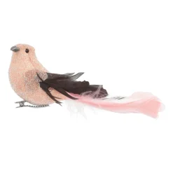 Luxury Bird On Clip | Pink | Real Feathers | 15cm