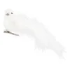 Luxury Bird On Clip | White | Real Feathers | 16cm