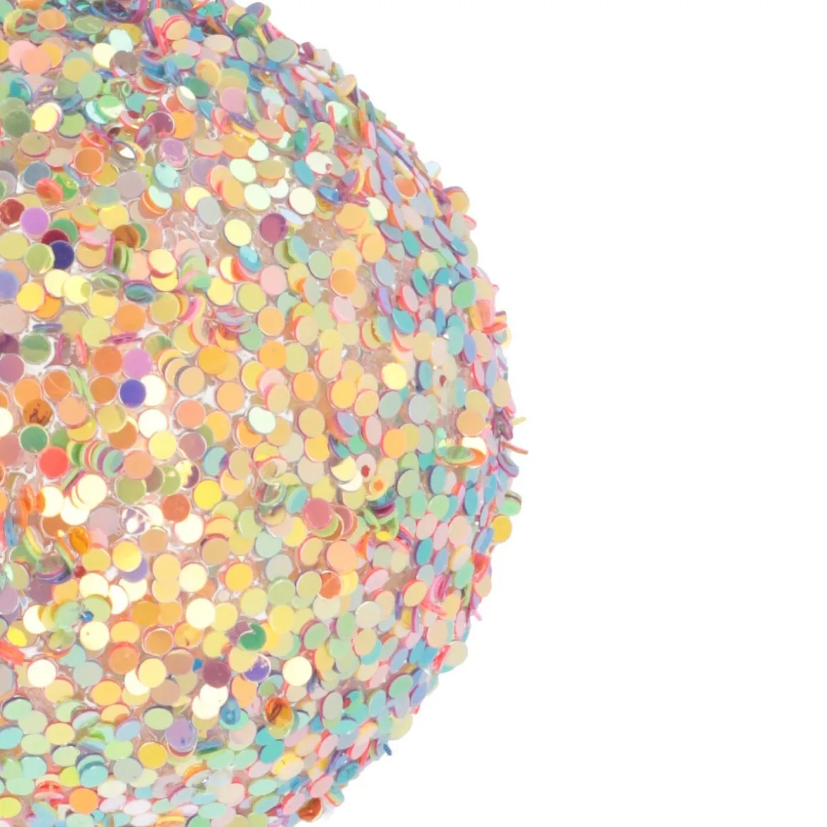 Luxury Christmas Bauble Coloured Glitter | Multi | Glass | 8cm