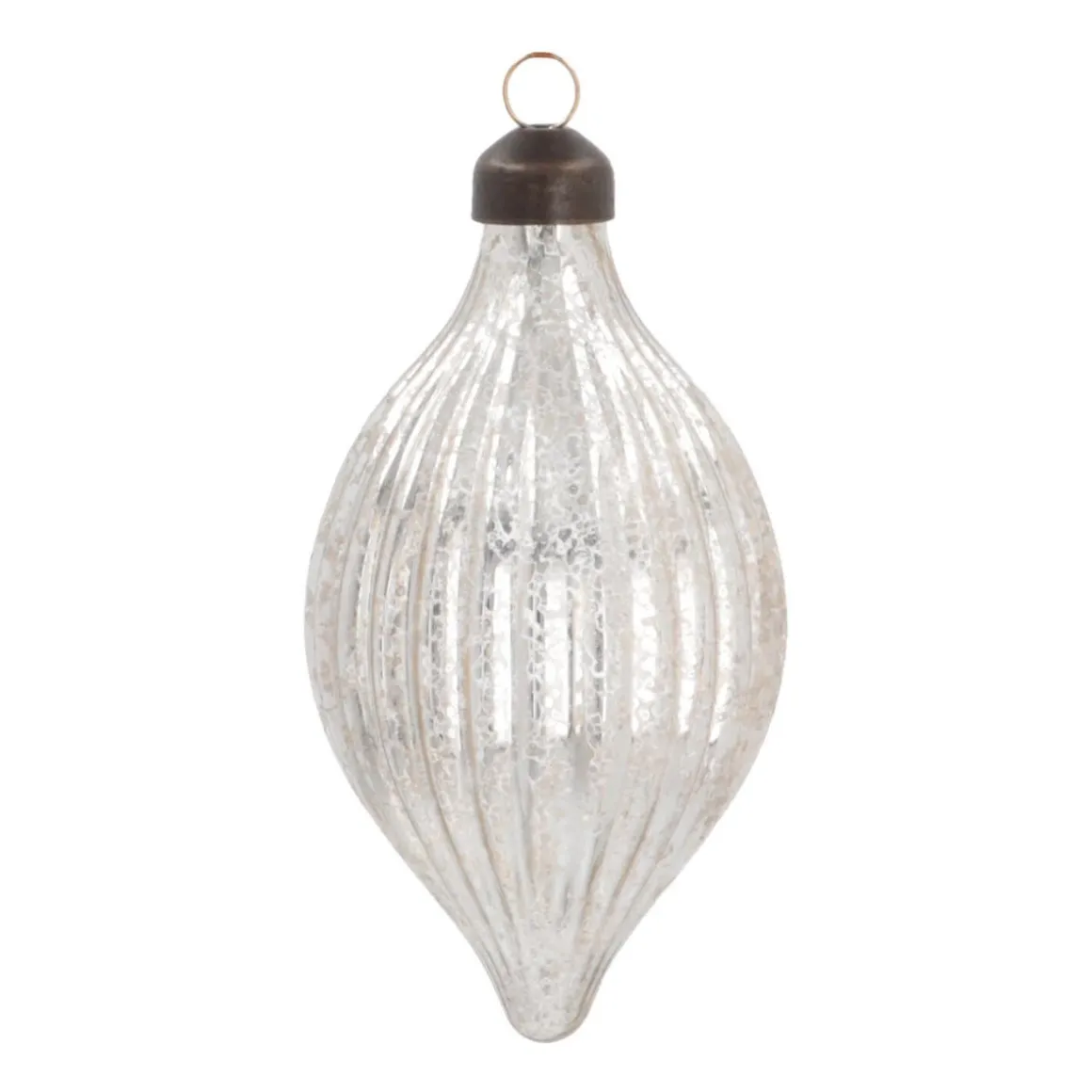 Luxury Christmas Bauble Icicle Shape | Antique-Champagne | Glass | 12cm