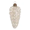 Luxury Christmas Bauble Pine Cone | Antique-Silver | Glass | 12cm