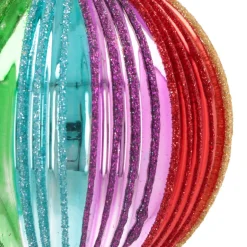Luxury Christmas Bauble With Vertical Relief | Glass | Rainbow | 8cm