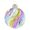 Luxury Christmas Bauble With Swirl | Pastel Colours | Glass | 8 Cm