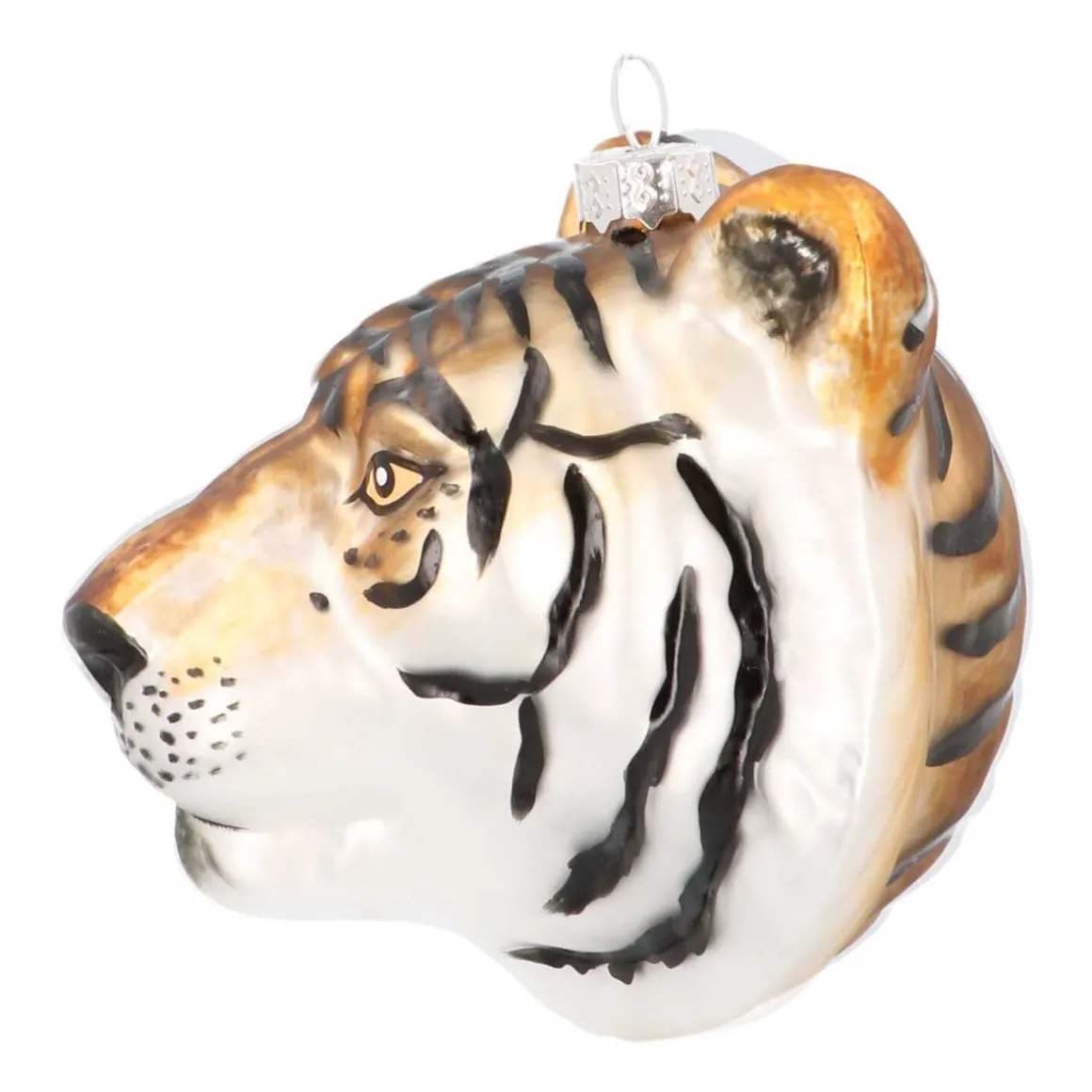 Luxury Christmas Hanger Tiger Head 10 Cm Brown