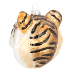 Luxury Christmas Hanger Tiger Head 10 Cm Brown