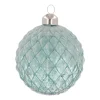 Luxury Frost Diamond Pattern Bauble | Glass | Blue | 8cm