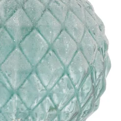 Luxury Frost Diamond Pattern Bauble | Glass | Blue | 8cm