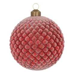 Luxury Glass Bauble Cone Look 10cm Dark Red