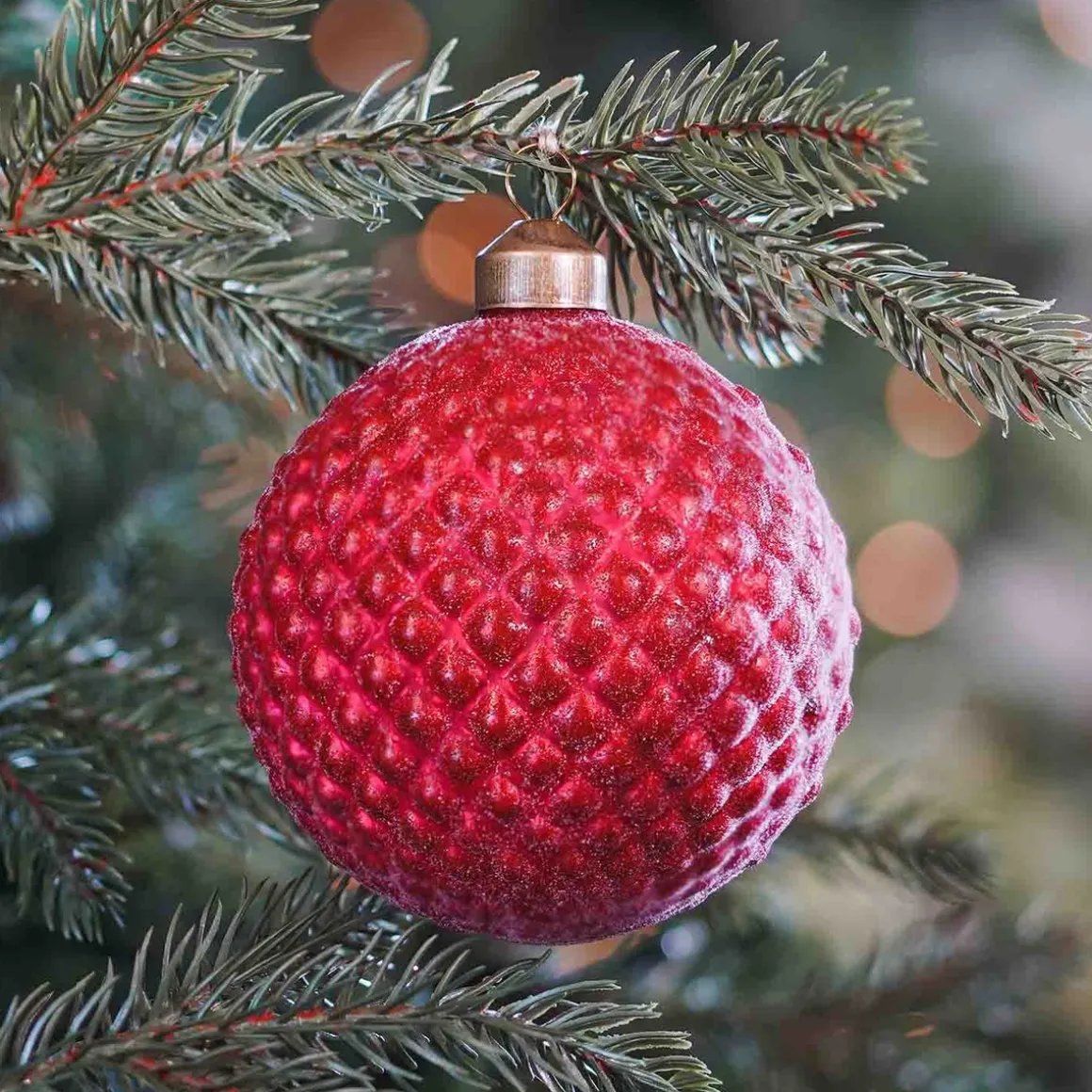 Luxury Glass Bauble Cone Look 10cm Dark Red