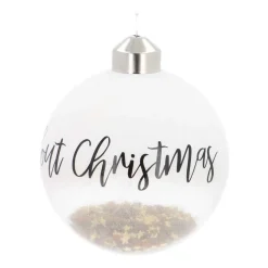Luxury Glass Bauble It's All About Christmas With Frost 8 Cm