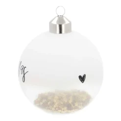 Luxury Glass Bauble It's All About Christmas With Frost 8 Cm