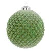 Luxury Glass Christmas Bauble With Relief 10 Cm Christmas Green