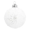 Luxury Glass Christmas Bauble Geometric Snowflakes 8 Cm White