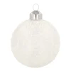 Luxury Glass Christmas Bauble Ice Flowers 8 Cm Milk White