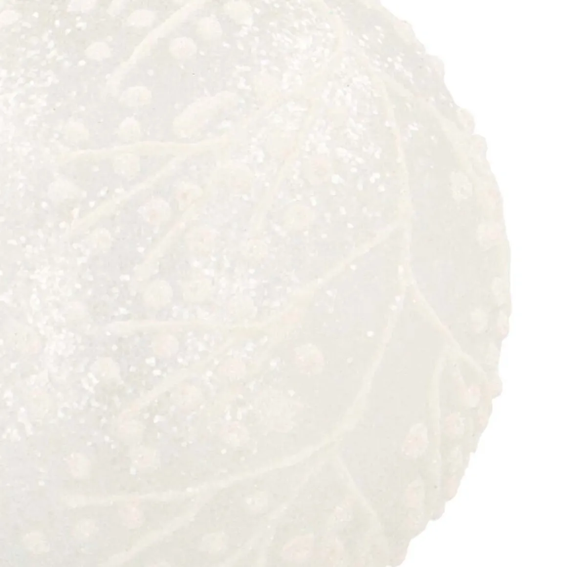 Luxury Glass Christmas Bauble Ice Flowers 8 Cm Milk White