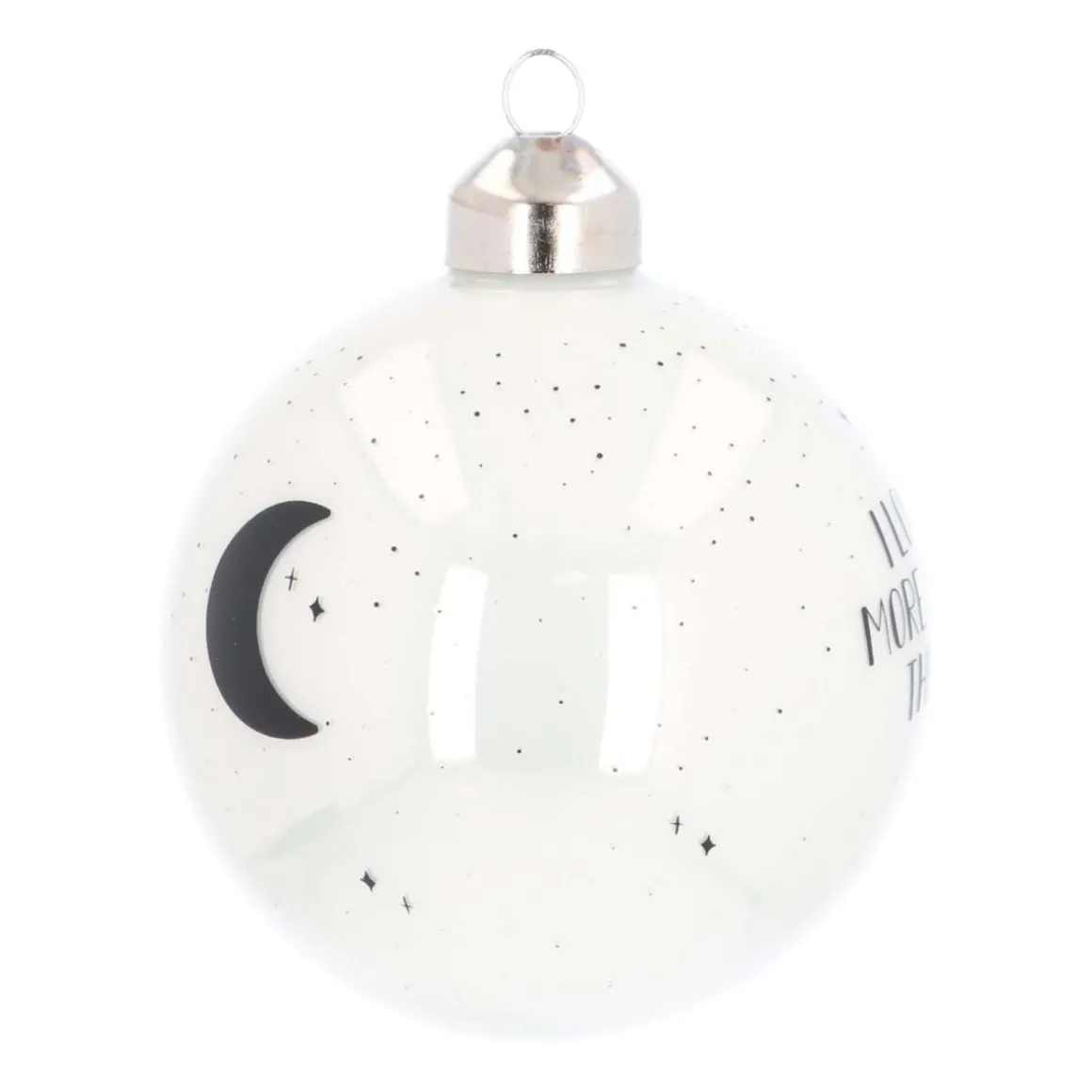 Luxury Glass Printed Christmas Babule 8 Cm ''I Love You More Than All The Stars''