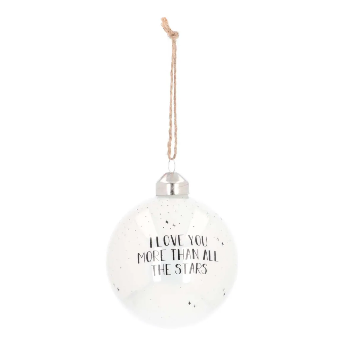 Luxury Glass Printed Christmas Babule 8 Cm ''I Love You More Than All The Stars''