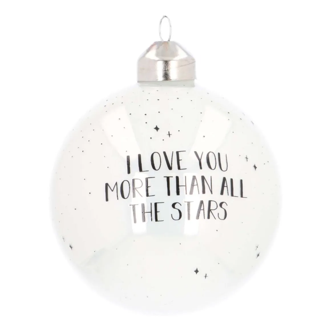 Luxury Glass Printed Christmas Babule 8 Cm ''I Love You More Than All The Stars''