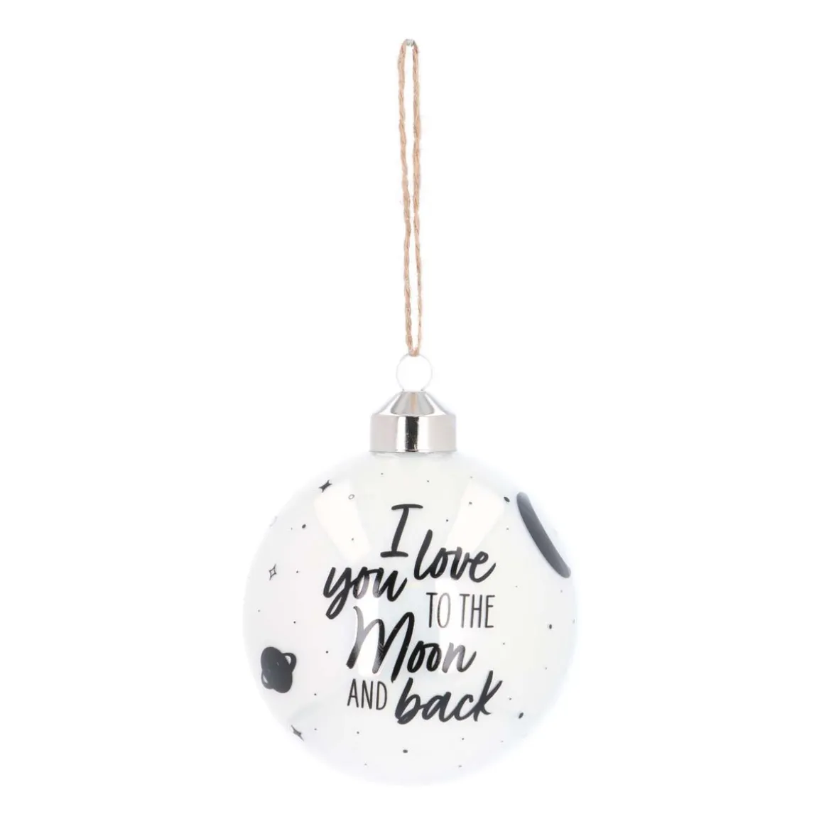 Luxury Glass Printed Christmas Babule 8 Cm ''I Love You To The Moon And Back''