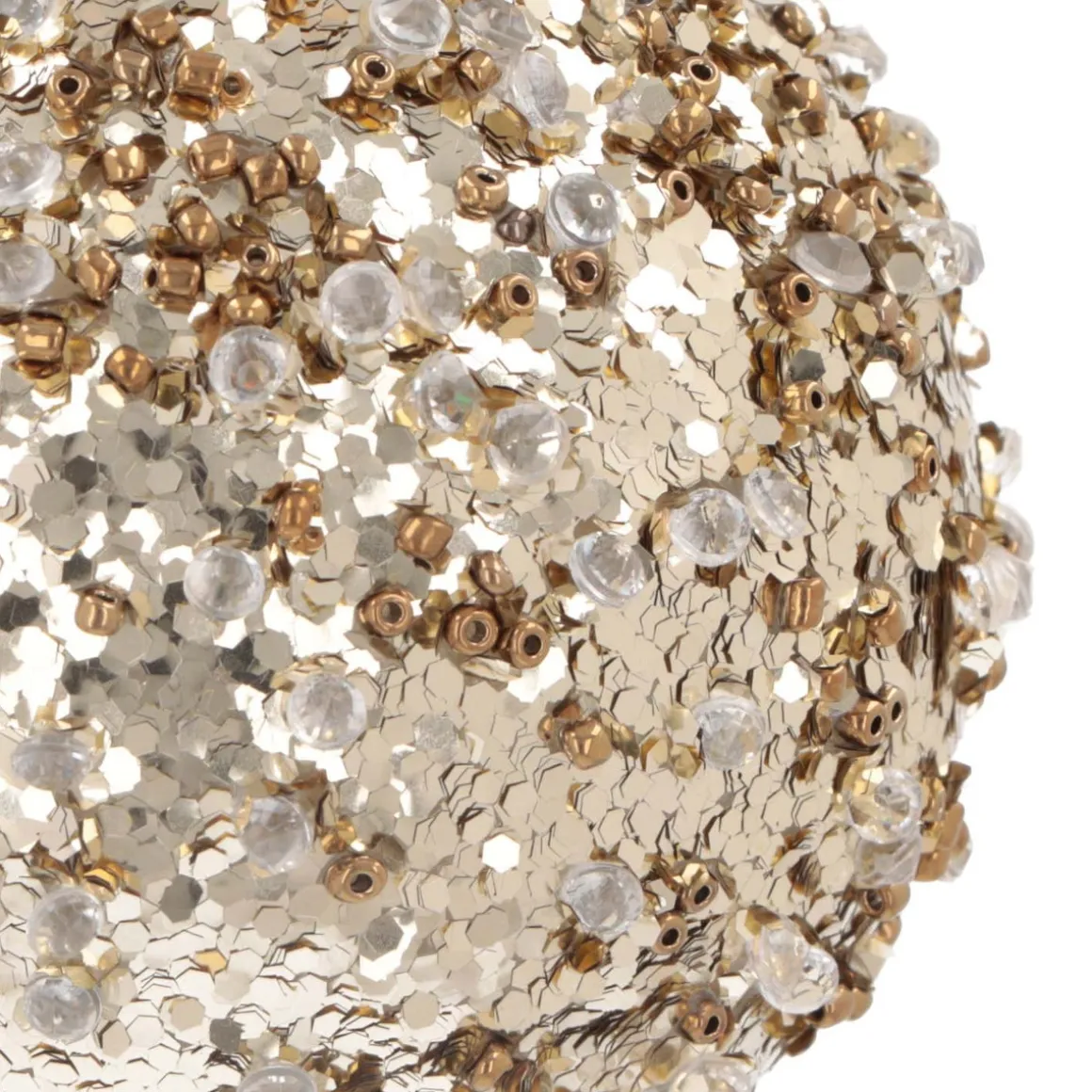 Luxury Sequin Bauble | Glass | Taupe | 8cm