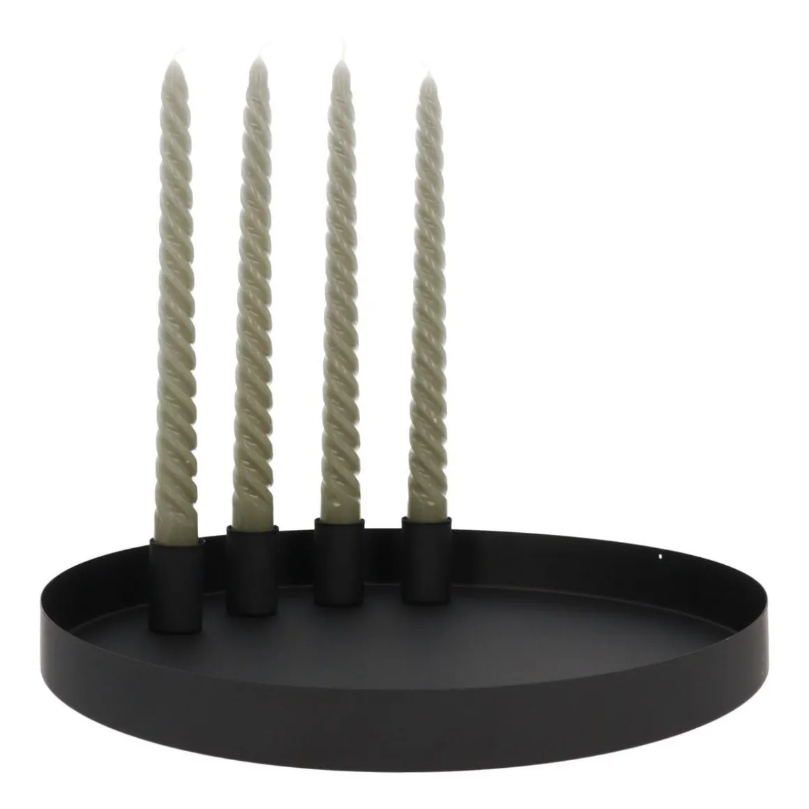 Magnetic Candle Tray | Ø 30 Cm | Matt Black | Including Candle Holders