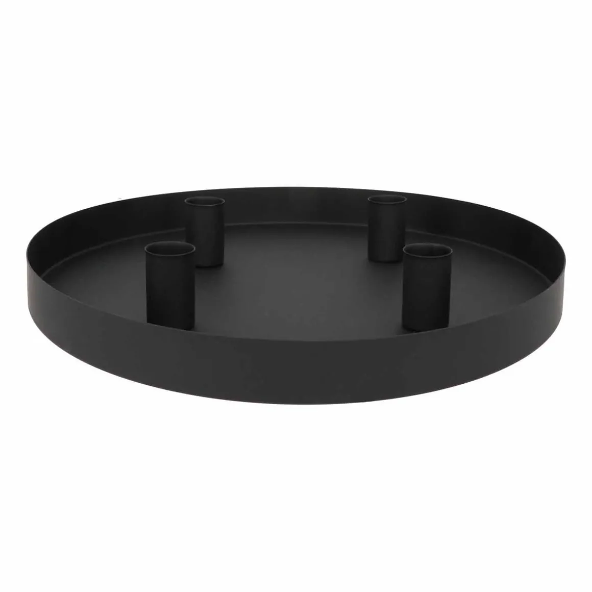 Magnetic Candle Tray | Ø 30 Cm | Matt Black | Including Candle Holders