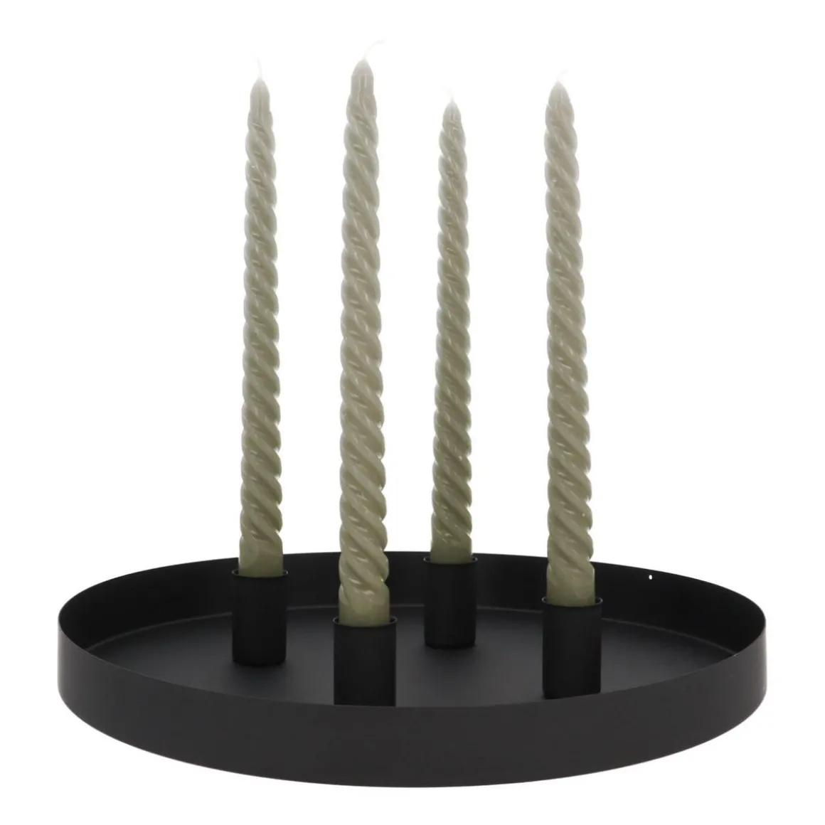 Magnetic Candle Tray | Ø 30 Cm | Matt Black | Including Candle Holders