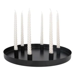 Magnetic Candle Tray | Ø 40 Cm | Matte Black | Includes Candle Holders