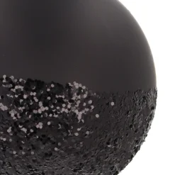 Matte Black Christmas Bauble With Black Glitter Dip