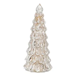 Mercury Glass Tree With LED Lights 21cm Silver