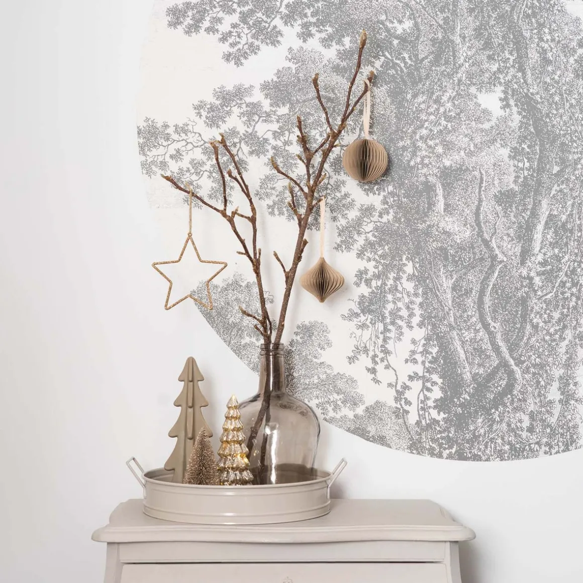 Mercury Glass Tree With LED Lights 21cm Silver
