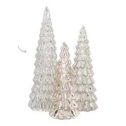 Mercury Glass Tree With LED Lights 27cm Silver