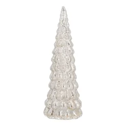 Mercury Glass Tree With LED Lights 33cm Silver