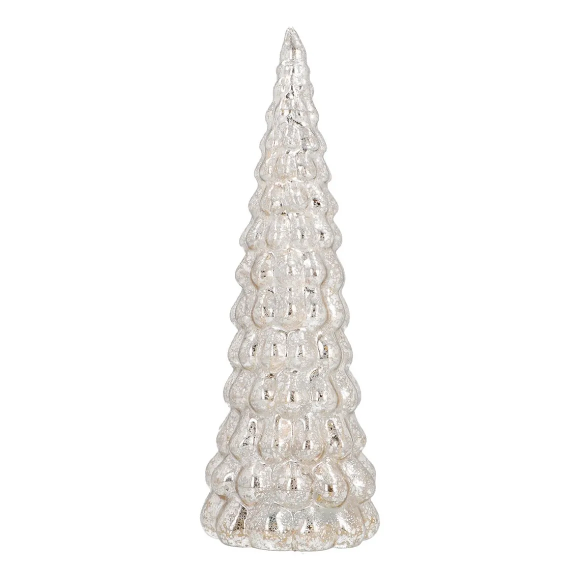 Mercury Glass Tree With LED Lights 33cm Silver