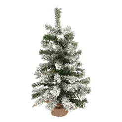 Mini Christmas Tree With Snow And Jute Base 60cm