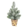 Mini Snow Christmas Tree With Jute Base | 24 Cm