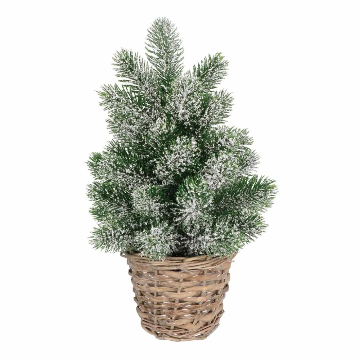 Mini Snow Christmas Tree With Willow Basket | 30 Cm