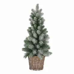 Mini Snow Christmas Tree With Willow Basket | 56 Cm