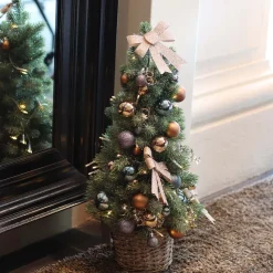 Mini Snow Christmas Tree With Willow Basket | 56 Cm