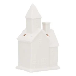 Miniature Church With LED | Porcelain | 21cm | White