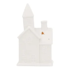 Miniature Church With LED | Porcelain | 21cm | White