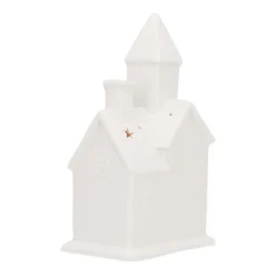 Miniature Church With LED | Porcelain | 21cm | White