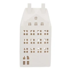 Miniature House With LED | Porcelain | 27cm | White