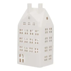 Miniature House With LED | Porcelain | 27cm | White