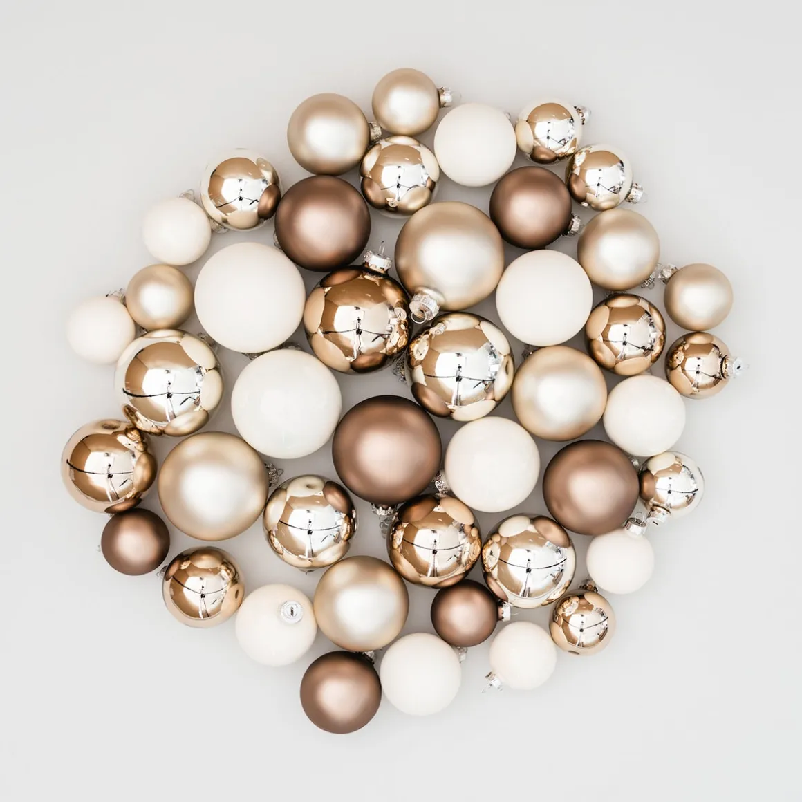 Modern Scandi Natural Bauble Set 44 Pieces In A Handy Box