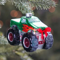 Monster Truck Ornament | Glass | Red | 11cm