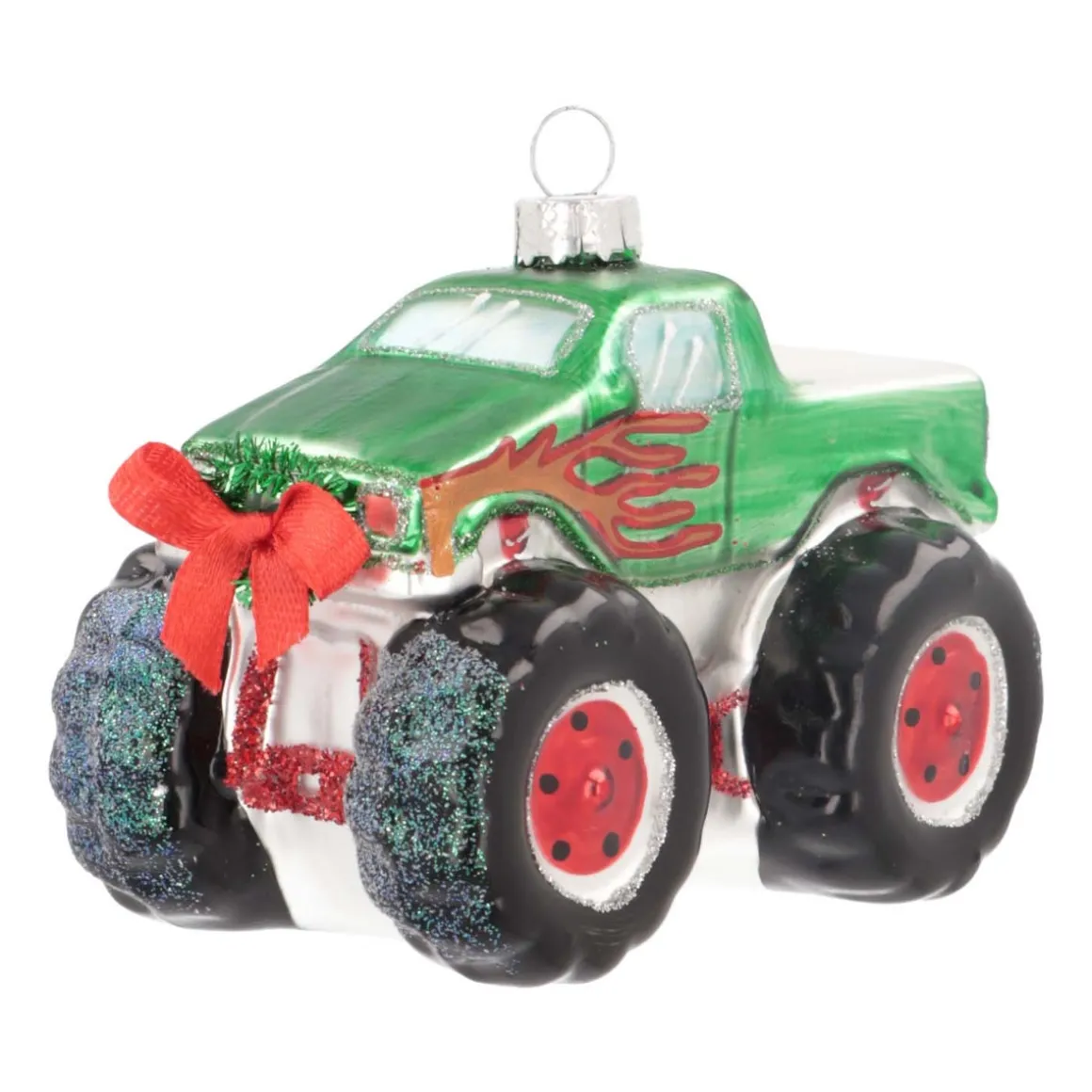 Monster Truck Ornament | Glass | Red | 11cm