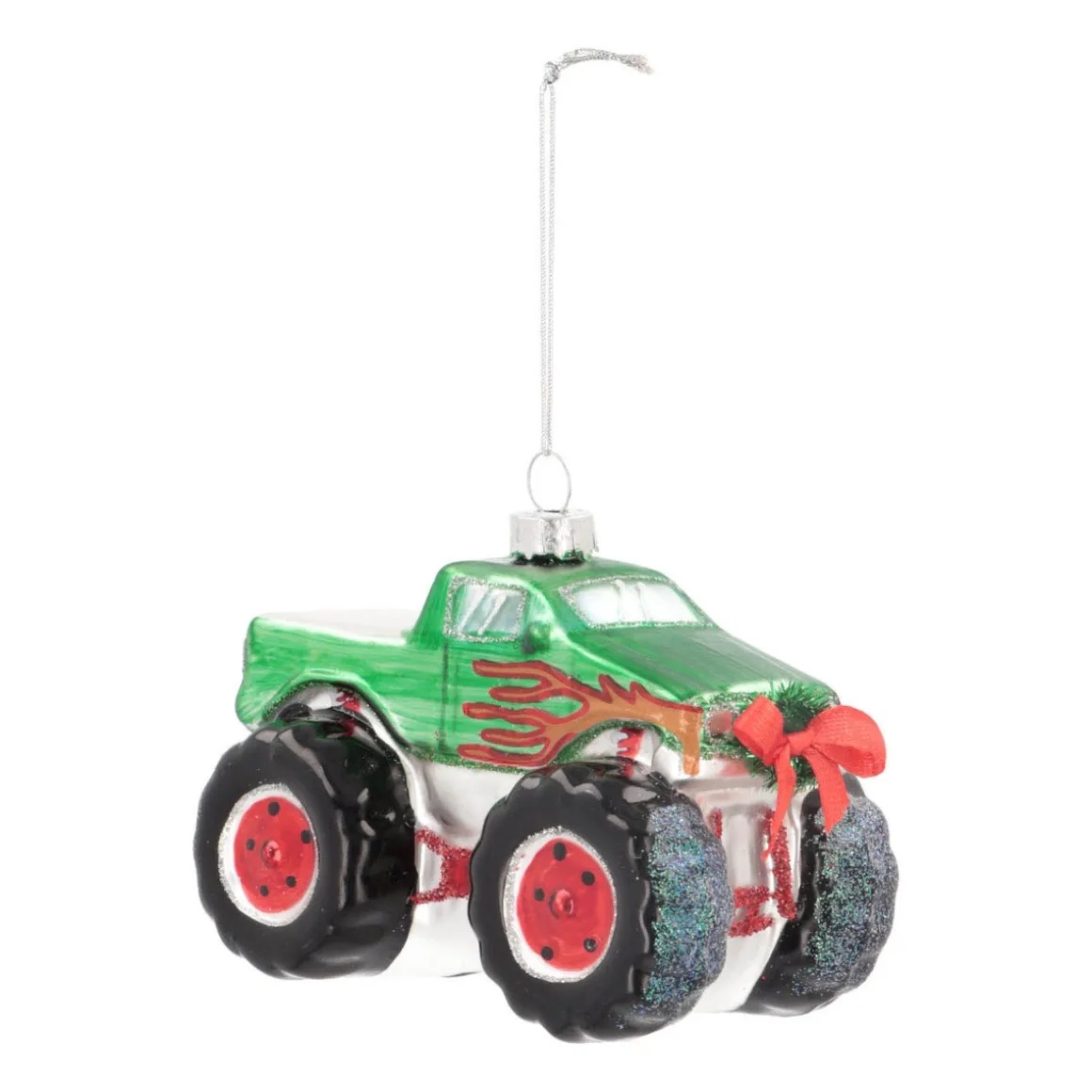 Monster Truck Ornament | Glass | Red | 11cm