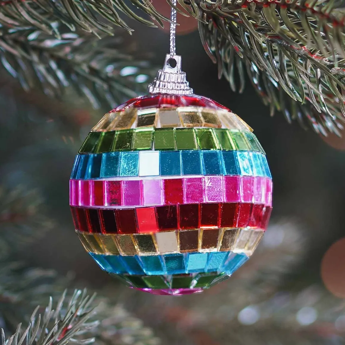 Multicolour Disco Ball Bauble | 6 Cm