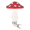 Mushroom On Clip Christmas Tree Decoration 8cm Red-White